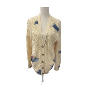 Polo Ralph Lauren Patchwork Repair Cardigan Small Elbow Patches